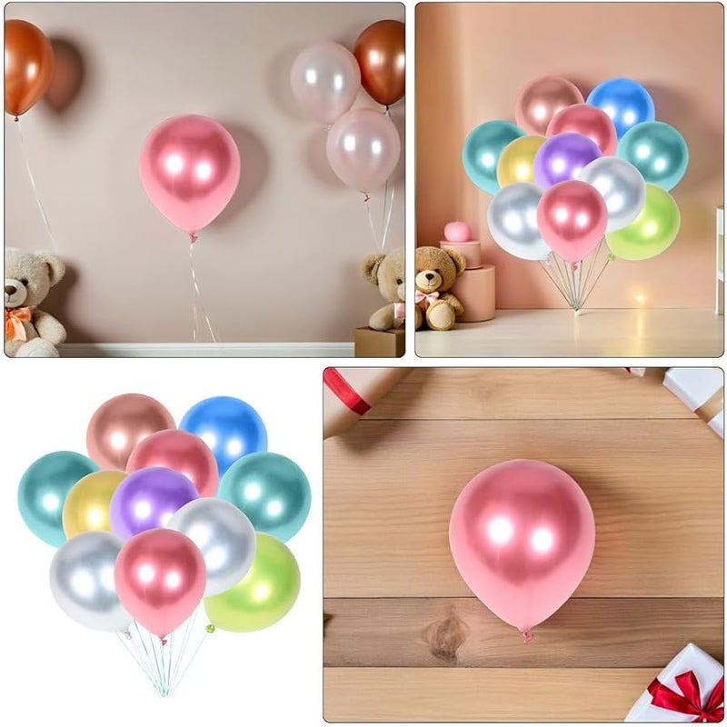 Thicken Latex Metallic Balloons 50pcs Multiple Colors For Birthday Party Decorations - Image 3